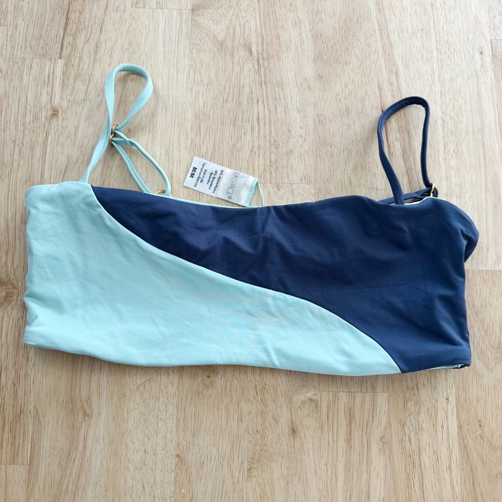 Nwot L*Space Dani Color Block Top Blue M Swim Bik… - image 3